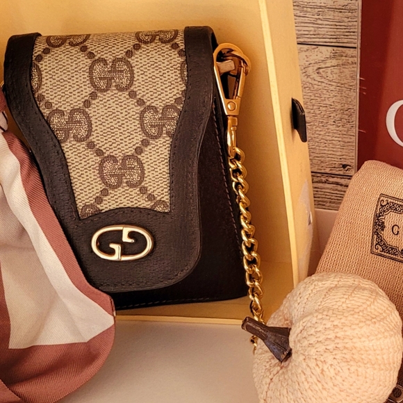 SOLD Gucci Card Case Wallet Micro Crossbody Customized Vintage - Picture 6 of 16